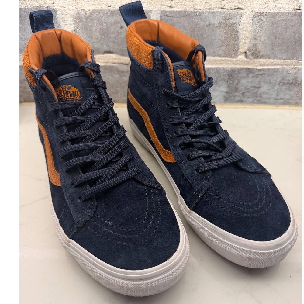 Vans Sk8-Hi MTE Navy Blue Ginger Suede High Top Sneakers Mens 8.5 721356